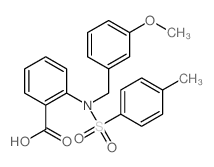 Benzoic acid,2-[[(3-methoxyphenyl)methyl][(4-methylphenyl)sulfonyl]amino]-结构式