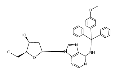 (2S,3S,5S)-2-(hydroxymethyl)-5-(6-(((4-methoxyphenyl)diphenylmethyl)amino)-9H-purin-9-yl)tetrahydrofuran-3-ol结构式