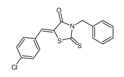 (5E)-3-benzyl-5-[(4-chlorophenyl)methylidene]-2-sulfanylidene-1,3-thiazolidin-4-one结构式