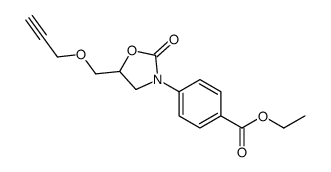 4-[2-Oxo-5-[(2-propynyloxy)methyl]oxazolidin-3-yl]benzoic acid ethyl ester结构式