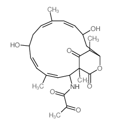 Propanamide,N-[(1S,2R,3E,5E,7S,9E,11E,13S,15R,19R)-7,13-dihydroxy-1,4,10,19-tetramethyl-17,18-dioxo-16-oxabicyclo[13.2.2]nonadeca-3,5,9,11-tetraen-2-yl]-2-oxo-结构式