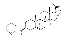 3β-[(tetrahydro-2H-pyran-2-yl)oxy]-16α,17α-epoxy-5-pregnen-20-one结构式