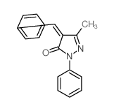 3H-Pyrazol-3-one,2,4-dihydro-5-methyl-2-phenyl-4-(phenylmethylene)-结构式