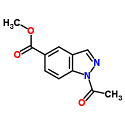 1-乙酰基-1H-吲唑-5-羧酸甲酯结构式