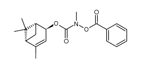 (+)-(1R,2R,5S)-N-benzoyloxy-N-methyl-carbamic acid-4,6,6-trimethyl-bicyclo[3.1.1]hept-3-en-2-yl-ester结构式