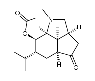 (+)-(1S,4S,5R,6R,8S,11R)-5-acetoxy-6-isopropyl-3,11-dimethyl-3-azatricyclo-[6.2.1.04,11]undecan-9-one结构式