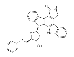 13-((2R,4S,5S)-4-hydroxy-5-((phenylselanyl)methyl)tetrahydrofuran-2-yl)-6,7,12,13-tetrahydro-5H-indolo[2,3-a]pyrrolo[3,4-c]carbazol-5-one结构式