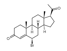 6&beta;-bromo-4-pregnene-3,20-dione结构式