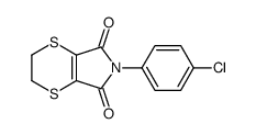 6-(4-chlorophenyl)-2,3-dihydro-[1,4]dithiino[2,3-c]pyrrole-5,7-dione结构式