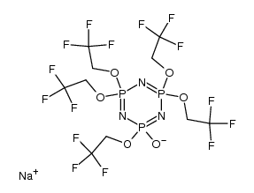 Pentakis-(2,2,2-trifluor-aethoxy)-monohydroxy-cyclotriphosphazen, Natriumsalz结构式