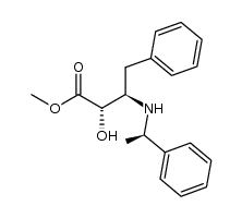 methyl (2S,3R)-2-hydroxy-4-phenyl-3-[(R)-1-phenylethylamino]butanoate结构式