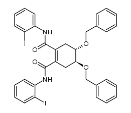 (4S,5S)-4,5-bis(benzyloxy)-N1,N2-bis(2-iodophenyl)cyclohex-1-ene-1,2-dicarboxamide结构式