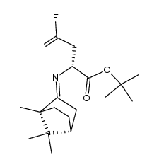tert-butyl (R,R,R)-(+)-4'-fluoro-2'-(1,7,7-trimethylbicyclo[2.2.1]hept-2-ylideneamino)pent-4'-enoate结构式