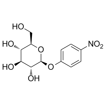 4-硝基苯-Β-D-吡喃葡萄糖苷结构式