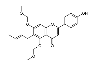 4'-hydroxy-5,7-di(methoxymethoxy)-6-C-prenylflavone结构式