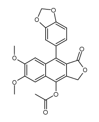 4-acetoxy-6,7-dimethoxy-9-(1,3- benzodioxol-5-yl)naphtho[2,3-c]furan-1(3H)-one结构式