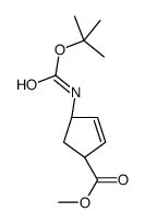 (1R-4S)-4-[[(1,1-二甲基乙氧基)羰基]氨基]- 2-环戊烯-1-羧酸甲酯结构式