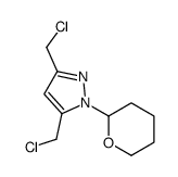 3,5-bis(chloromethyl)-1-(oxan-2-yl)pyrazole结构式