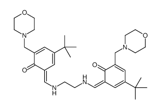 2,2&mu;-[1,2-Ethanediylbis[(E)-(nitrilomethylidyne)]]bis[4-(tert-butyl)-6-(4-morpholinylmethyl)]phenol结构式