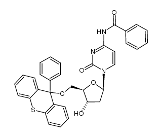5'-O-(9-phenylthioxanthyl)-N4-benzoyl-2'-deoxycytidine结构式