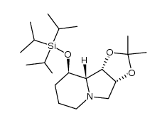 [1S,2R,8R,8aR]-8-Triisopropylsilyloxy-1,2-(isopropylidenedioxy)indolizidine结构式