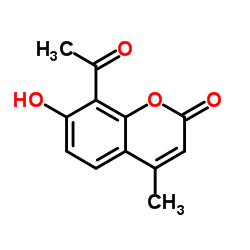 8-乙酰基-7-羟基-4-甲基-2H-1-苯并吡喃-2-酮结构式
