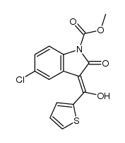 (Z)-5-chloro-3-[1-hydroxy-1-(2-thienyl)methylene]-1-methoxycarbonyl-2-oxo-2,3-dihydroindole结构式