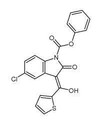 (Z)-5-chloro-3-[1-hydroxy-1-(2-thienyl)methylene]-2-oxo-1-phenoxycarbonyl-2,3-dihydroindole结构式