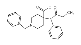 1-苄基-4-(苯基-丙酰基-氨基)-4-羧基-哌啶结构式