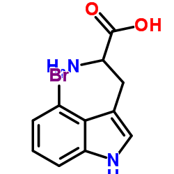 2-氨基-3-(4-溴-1H-吲哚-3-基)丙酸结构式