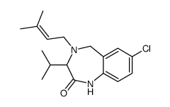 7-chloro-4-(3-methylbut-2-enyl)-3-propan-2-yl-3,5-dihydro-1H-1,4-benzodiazepin-2-one结构式