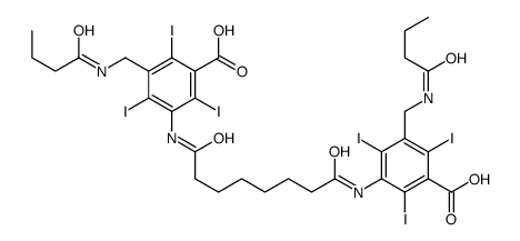 3-[(butanoylamino)methyl]-5-[[8-[3-[(butanoylamino)methyl]-5-carboxy-2,4,6-triiodoanilino]-8-oxooctanoyl]amino]-2,4,6-triiodobenzoic acid结构式