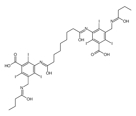 3-[(butanoylamino)methyl]-5-[[9-[3-[(butanoylamino)methyl]-5-carboxy-2,4,6-triiodoanilino]-9-oxononanoyl]amino]-2,4,6-triiodobenzoic acid结构式
