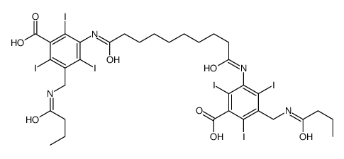 3-[(butanoylamino)methyl]-5-[[10-[3-[(butanoylamino)methyl]-5-carboxy-2,4,6-triiodoanilino]-10-oxodecanoyl]amino]-2,4,6-triiodobenzoic acid结构式