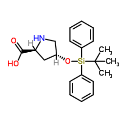 反-4-(叔丁基二苯基硅氧基)-L-脯氨酸结构式