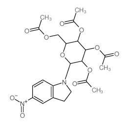 1H-Indole,2,3-dihydro-5-nitro-1-(2,3,4,6-tetra-O-acetyl-b-D-glucopyranosyl)-结构式