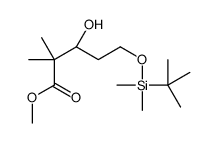 (+)-METHYL (3S)-5-[(TERT-BUTYLDIMETHYLSILYL)OXY]-3-HYDROXY-2,2-DIMETHYLPENTANOATE结构式