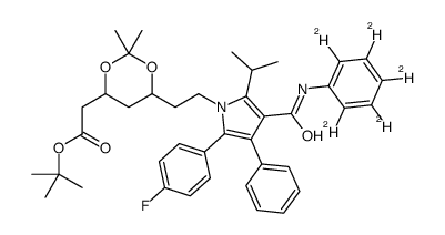 2-Methyl-2-propanyl [6-(2-{2-(4-fluorophenyl)-5-isopropyl-3-phenyl-4-[(2H5)phenylcarbamoyl]-1H-pyrrol-1-yl}ethyl)-2,2-dimethyl-1,3-dioxan-4-yl]acetate结构式
