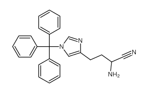2-amino-4-(3-tritylimidazol-4-yl)butanenitrile结构式