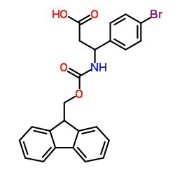 Fmoc-(R,S)3-氨基-3-(4-溴苯基)丙酸结构式