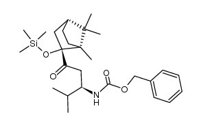 benzyl ((R)-4-methyl-1-oxo-1-((1R,2R,4R)-1,7,7-trimethyl-2-((trimethylsilyl)oxy)bicyclo[2.2.1]heptan-2-yl)pentan-3-yl)carbamate结构式