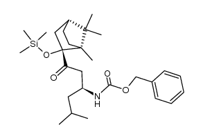 benzyl ((S)-5-methyl-1-oxo-1-((1R,2R,4R)-1,7,7-trimethyl-2-((trimethylsilyl)oxy)bicyclo[2.2.1]heptan-2-yl)hexan-3-yl)carbamate结构式