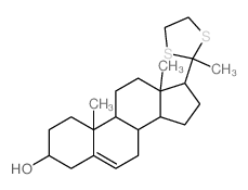 Pregn-5-en-20-one,3-hydroxy-, cyclic 1,2-ethanediyl dithioacetal, (3b)- (9CI)结构式