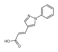 (E)-3-(1-phenylpyrazol-4-yl)prop-2-enoic acid结构式