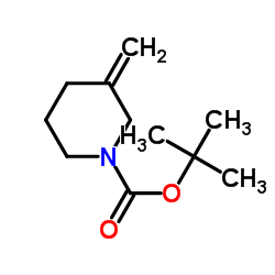1-叔丁氧羰基-3-亚甲基哌啶结构式