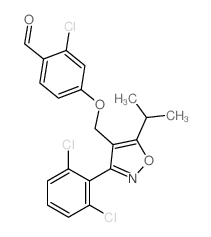 2-氯-4-[[3-(2,6-二氯苯基)-5-(1-甲基乙基)-4-异噁唑]甲氧基]-苯甲醛结构式