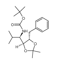 tert-butyl ((R)-1-((4S,5S)-5-benzyl-2,2-dimethyl-1,3-dioxolan-4-yl)-2-methylpropyl)carbamate结构式