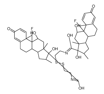 (11β,16α,17α,11'β,16'α,17'α)-N,N'-(Disulfanediyldi-2,1-ethanediyl )bis(9-fluoro-11,17-dihydroxy-16-methyl-3-oxoandrosta-1,4-diene-1 7-carboxamide)结构式