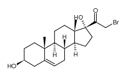21-bromo-3β,17α-dihydroxy-5-pregnen-20-one结构式