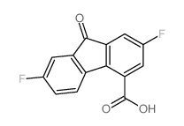 9H-Fluorene-4-carboxylicacid, 2,7-difluoro-9-oxo-结构式